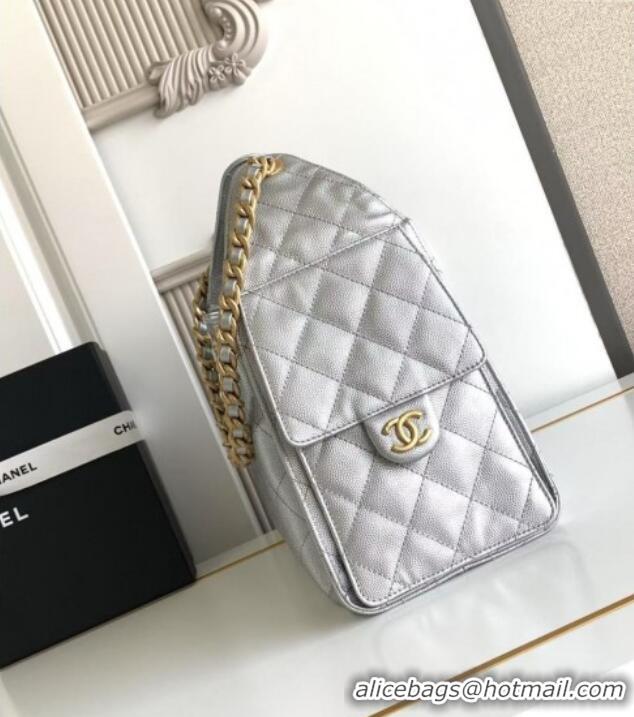 Top Grade Chanel 25 Small Handbag in Grained Calfskin AS5293 Silver Spring-Summer 2025