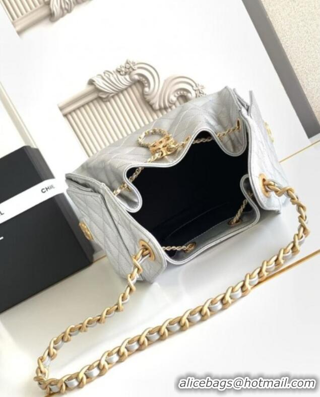 Top Grade Chanel 25 Small Handbag in Grained Calfskin AS5293 Silver Spring-Summer 2025