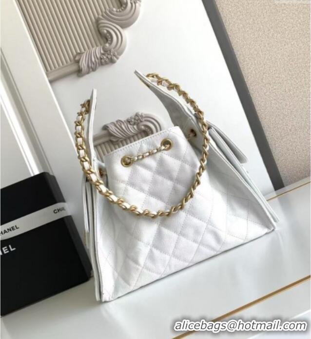 Market Sells Chanel 25 Small Handbag in Grained Calfskin AS5293 White Spring-Summer 2025
