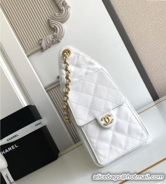 Market Sells Chanel 25 Small Handbag in Grained Calfskin AS5293 White Spring-Summer 2025