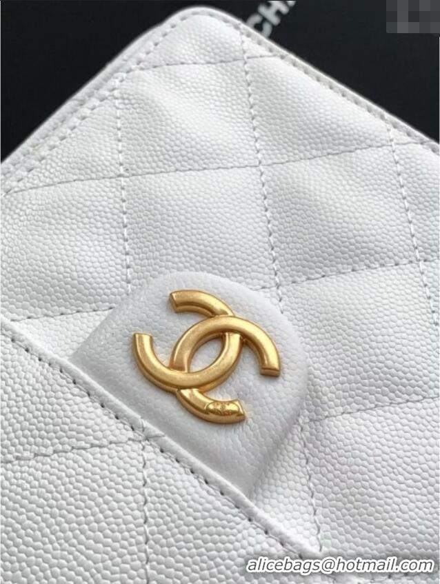 Market Sells Chanel 25 Small Handbag in Grained Calfskin AS5293 White Spring-Summer 2025