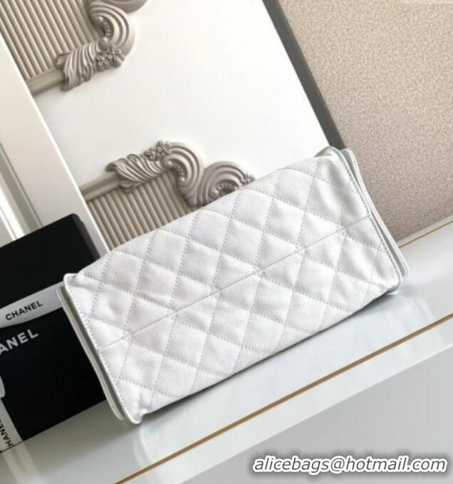 Market Sells Chanel 25 Small Handbag in Grained Calfskin AS5293 White Spring-Summer 2025