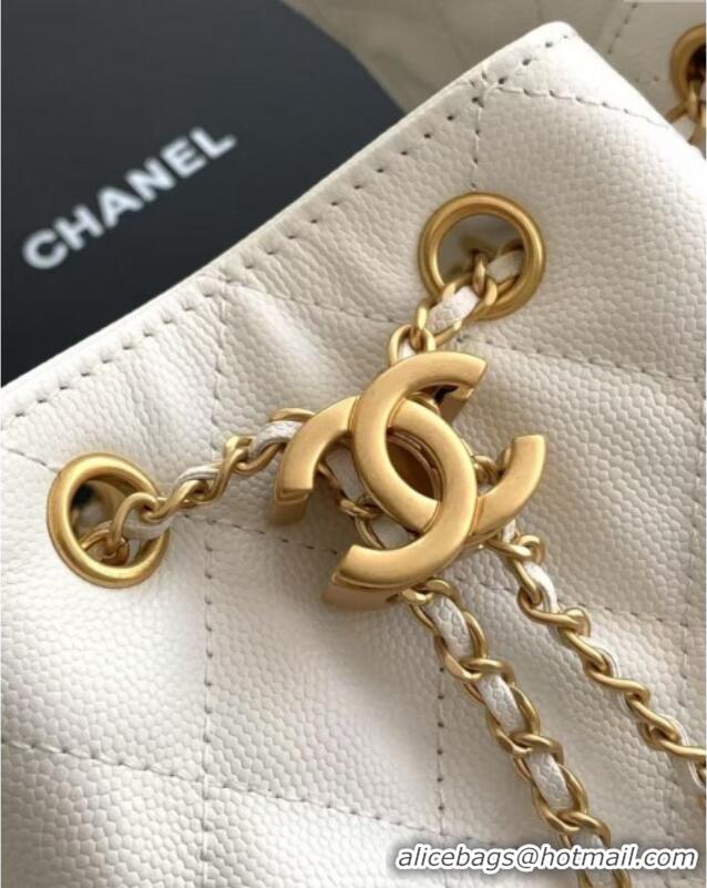 Market Sells Chanel 25 Small Handbag in Grained Calfskin AS5293 White Spring-Summer 2025