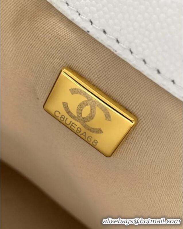 Market Sells Chanel 25 Small Handbag in Grained Calfskin AS5293 White Spring-Summer 2025