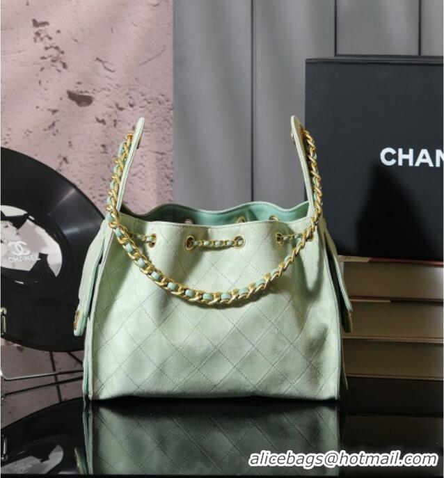Traditional Specials Chanel 25 Small Handbag in Suede AS5293 Green Spring-Summer 2025