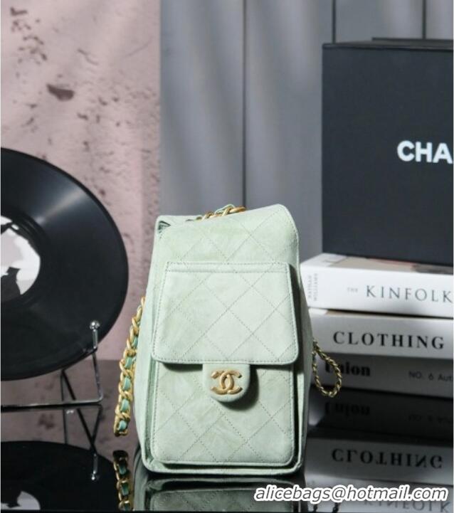 Traditional Specials Chanel 25 Small Handbag in Suede AS5293 Green Spring-Summer 2025