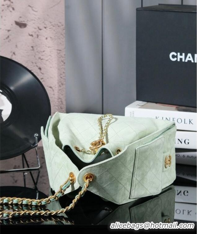Traditional Specials Chanel 25 Small Handbag in Suede AS5293 Green Spring-Summer 2025