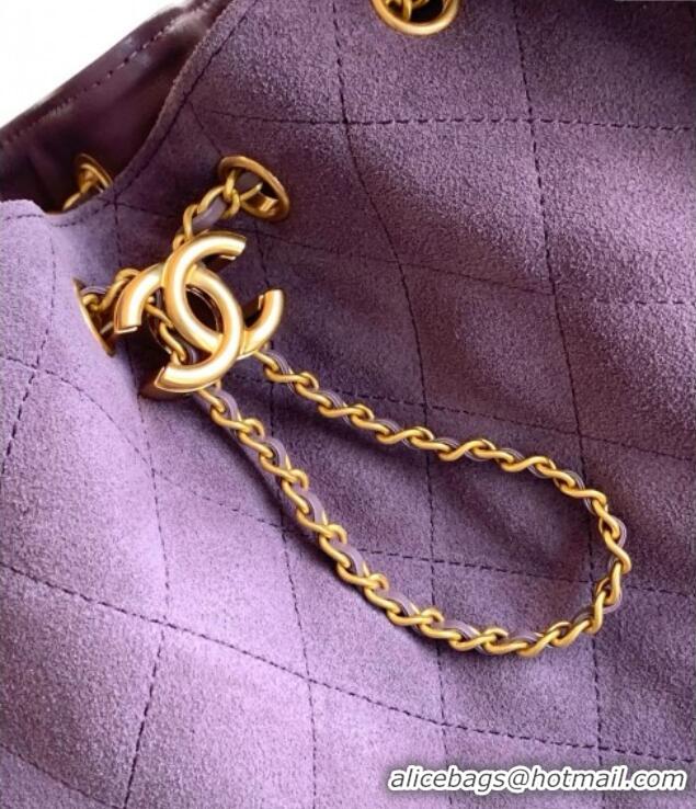 Top Design Chanel 25 Small Handbag in Suede AS5293 Purple Spring-Summer 2025