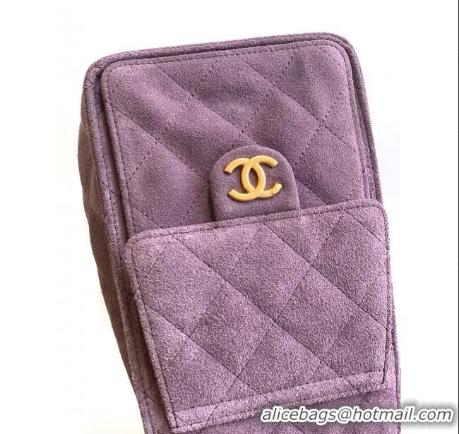 Top Design Chanel 25 Small Handbag in Suede AS5293 Purple Spring-Summer 2025