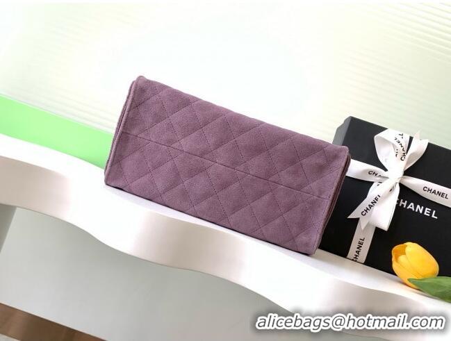 Top Design Chanel 25 Small Handbag in Suede AS5293 Purple Spring-Summer 2025