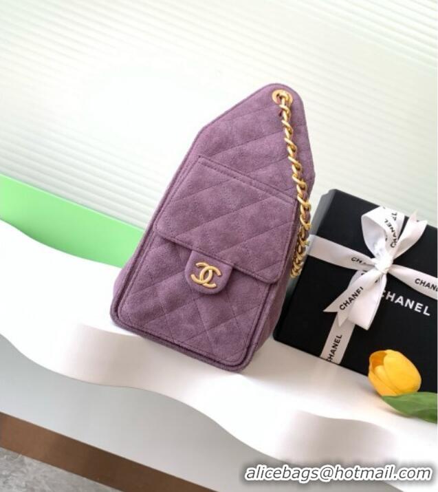 Top Design Chanel 25 Small Handbag in Suede AS5293 Purple Spring-Summer 2025