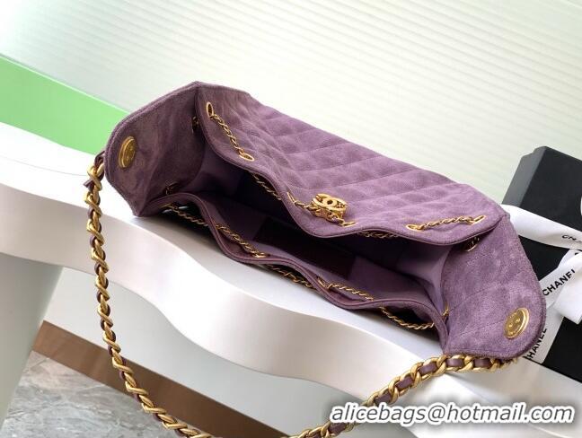 Top Design Chanel 25 Small Handbag in Suede AS5293 Purple Spring-Summer 2025