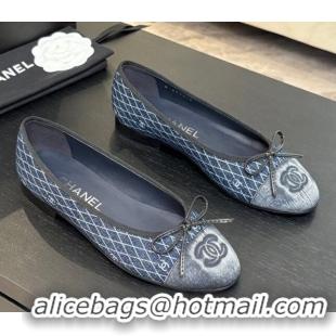 Sophisticated Chanel Quilted Denim Classic Ballet Flats Navy Blue 2025 G02819 0417