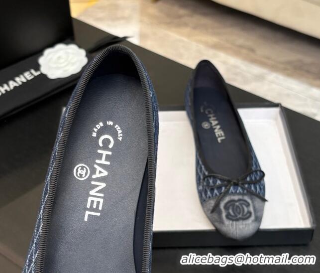 Sophisticated Chanel Quilted Denim Classic Ballet Flats Navy Blue 2025 G02819 0417