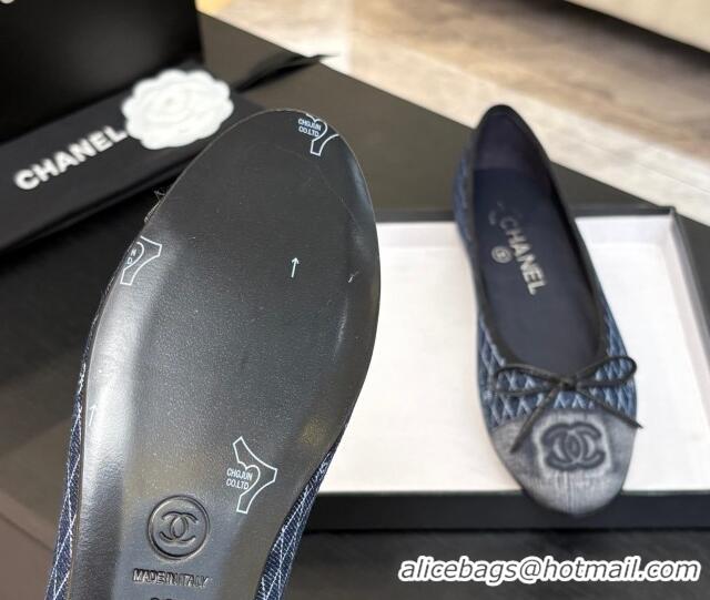 Sophisticated Chanel Quilted Denim Classic Ballet Flats Navy Blue 2025 G02819 0417