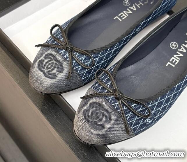Sophisticated Chanel Quilted Denim Classic Ballet Flats Navy Blue 2025 G02819 0417
