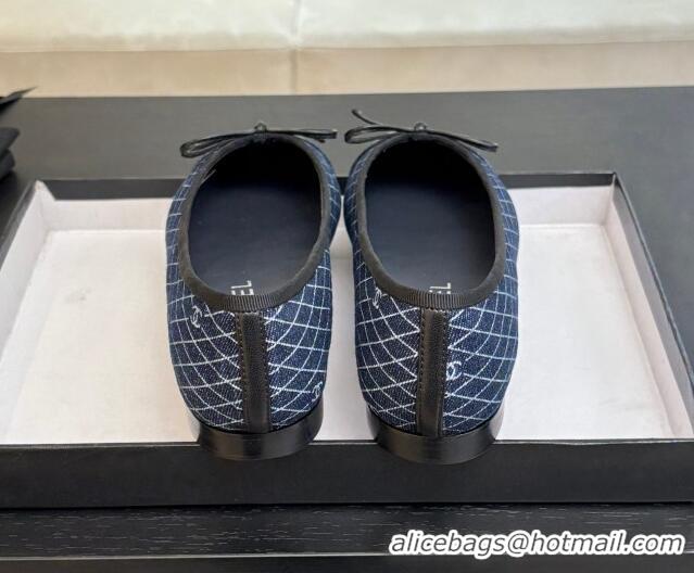 Sophisticated Chanel Quilted Denim Classic Ballet Flats Navy Blue 2025 G02819 0417