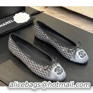 Good Quality Chanel Quilted Denim Classic Ballet Flats Black 2025 G02819 0417