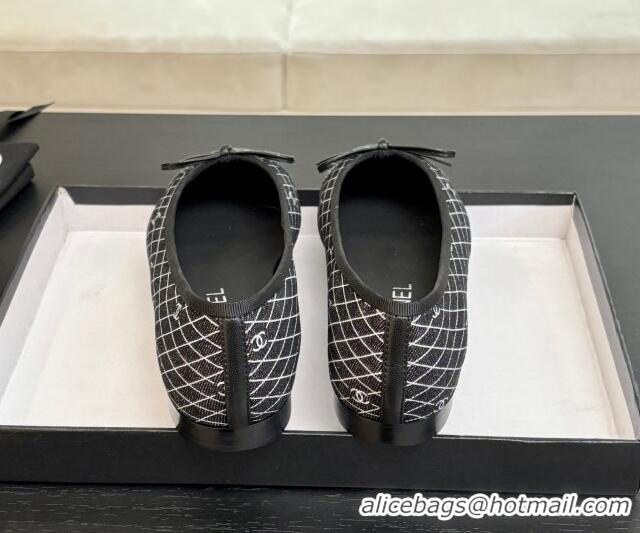 Good Quality Chanel Quilted Denim Classic Ballet Flats Black 2025 G02819 0417