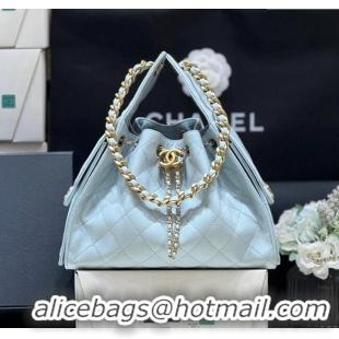 ​Best Price Chanel 25 Small Handbag in Grained Calfskin AS5293 Light Blue Spring-Summer 2025 Top Quality