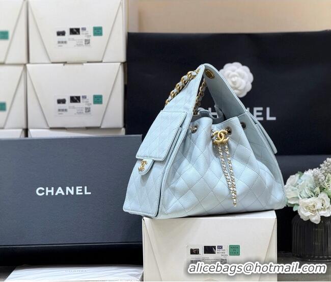 ​Best Price Chanel 25 Small Handbag in Grained Calfskin AS5293 Light Blue Spring-Summer 2025 Top Quality