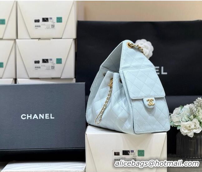 ​Best Price Chanel 25 Small Handbag in Grained Calfskin AS5293 Light Blue Spring-Summer 2025 Top Quality