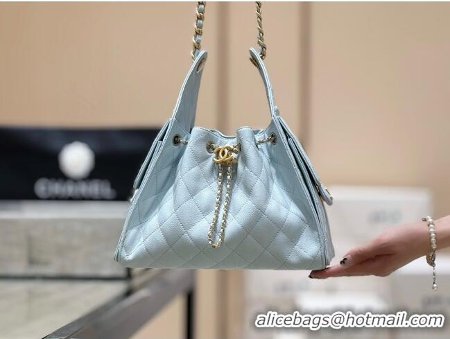 ​Best Price Chanel 25 Small Handbag in Grained Calfskin AS5293 Light Blue Spring-Summer 2025 Top Quality