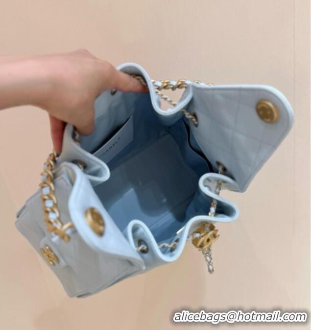 ​Best Price Chanel 25 Small Handbag in Grained Calfskin AS5293 Light Blue Spring-Summer 2025 Top Quality