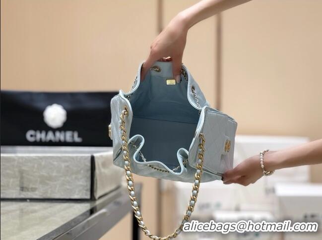 ​Best Price Chanel 25 Small Handbag in Grained Calfskin AS5293 Light Blue Spring-Summer 2025 Top Quality