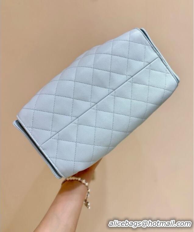 ​Best Price Chanel 25 Small Handbag in Grained Calfskin AS5293 Light Blue Spring-Summer 2025 Top Quality