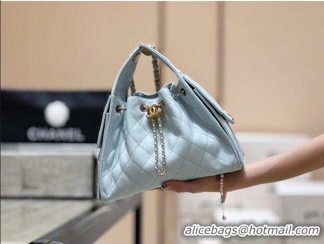 ​Best Price Chanel 25 Small Handbag in Grained Calfskin AS5293 Light Blue Spring-Summer 2025 Top Quality