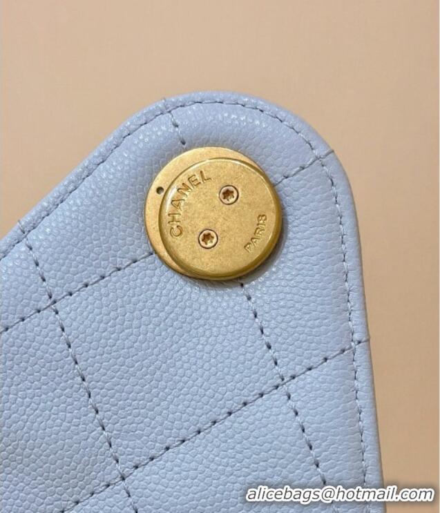 ​Best Price Chanel 25 Small Handbag in Grained Calfskin AS5293 Light Blue Spring-Summer 2025 Top Quality