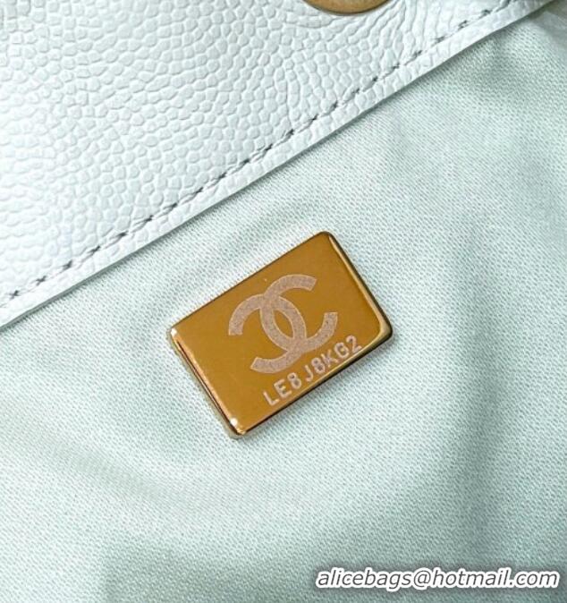 Low Cost Chanel 25 Small Handbag in Grained Calfskin AS5293 Light Green Spring-Summer 2025 Top Quality