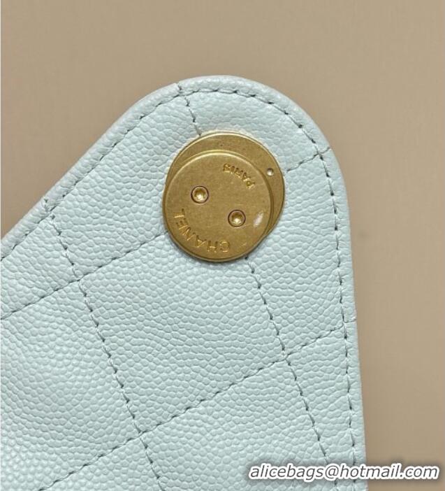 Low Cost Chanel 25 Small Handbag in Grained Calfskin AS5293 Light Green Spring-Summer 2025 Top Quality