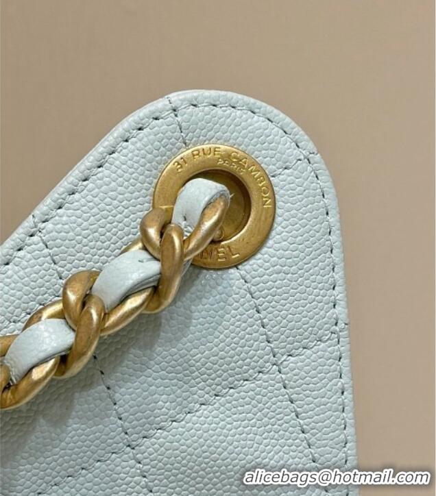 Low Cost Chanel 25 Small Handbag in Grained Calfskin AS5293 Light Green Spring-Summer 2025 Top Quality