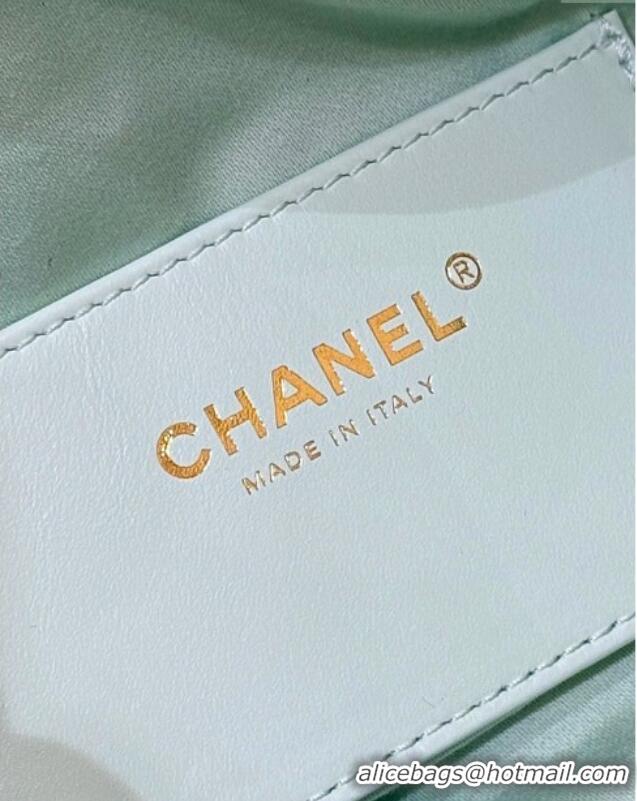 Low Cost Chanel 25 Small Handbag in Grained Calfskin AS5293 Light Green Spring-Summer 2025 Top Quality