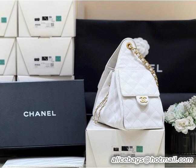 Shop Popular Chanel 25 Small Handbag in Grained Calfskin AS5293 White Spring-Summer 2025 Top Quality