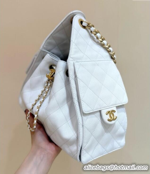 Shop Popular Chanel 25 Small Handbag in Grained Calfskin AS5293 White Spring-Summer 2025 Top Quality