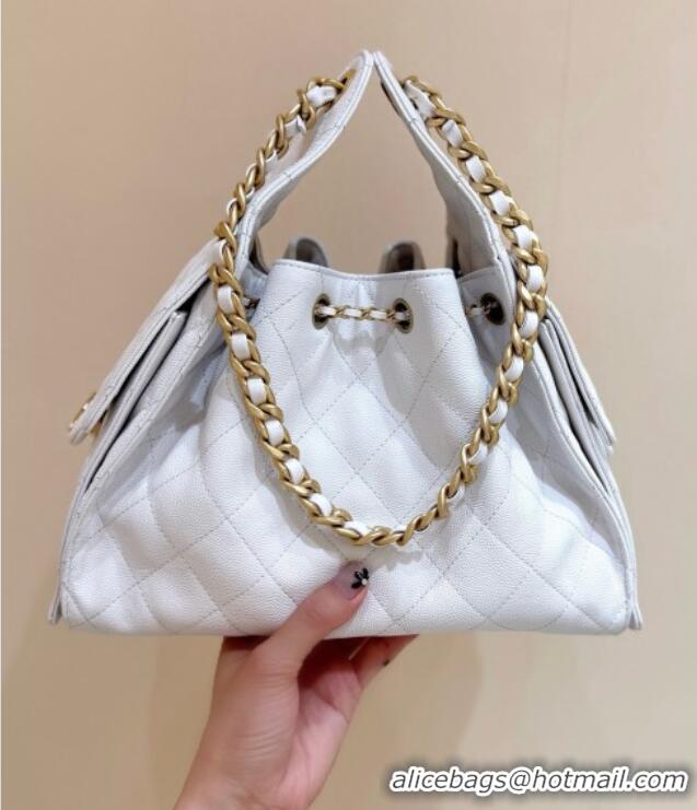 Shop Popular Chanel 25 Small Handbag in Grained Calfskin AS5293 White Spring-Summer 2025 Top Quality