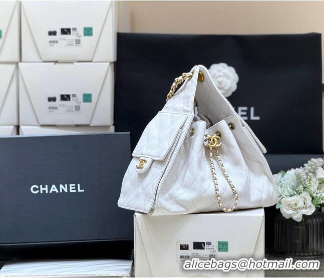 Shop Popular Chanel 25 Small Handbag in Grained Calfskin AS5293 White Spring-Summer 2025 Top Quality