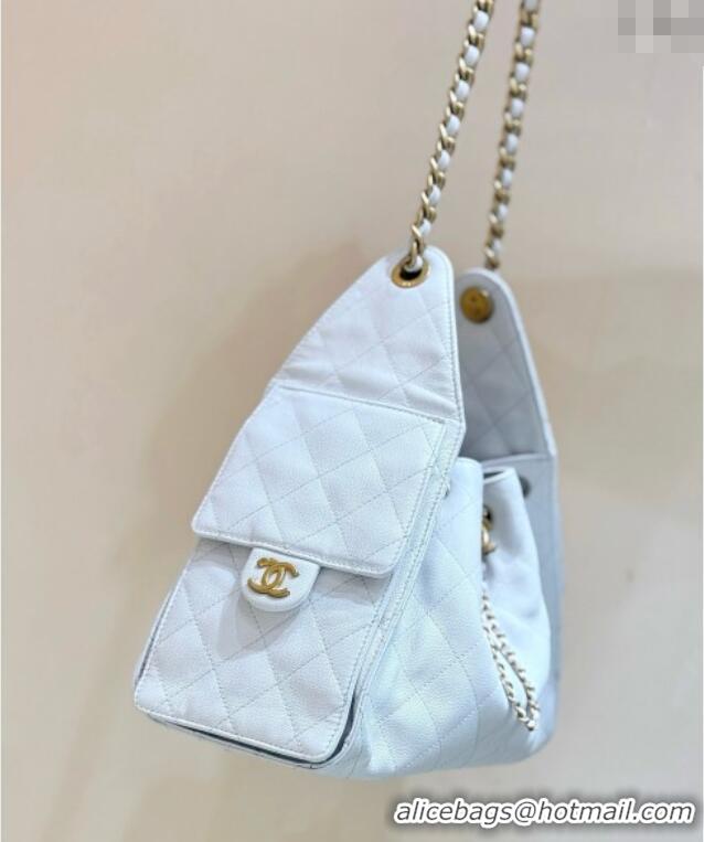 Shop Popular Chanel 25 Small Handbag in Grained Calfskin AS5293 White Spring-Summer 2025 Top Quality