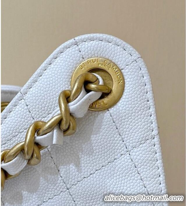 Shop Popular Chanel 25 Small Handbag in Grained Calfskin AS5293 White Spring-Summer 2025 Top Quality