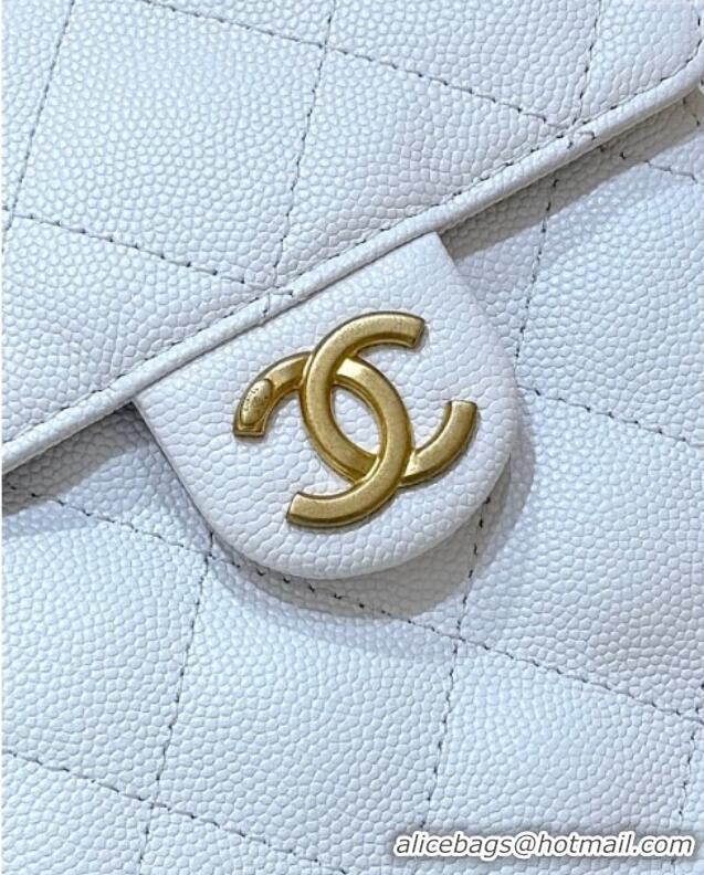 Shop Popular Chanel 25 Small Handbag in Grained Calfskin AS5293 White Spring-Summer 2025 Top Quality