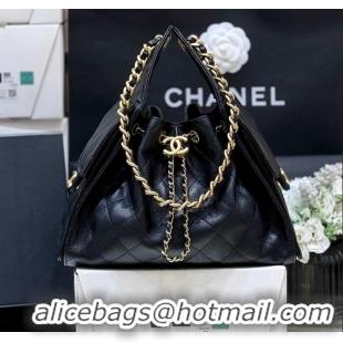 Sophisticated Chanel 25 Small Handbag in Grained Calfskin AS5293 Black Spring-Summer 2025 Top Quality