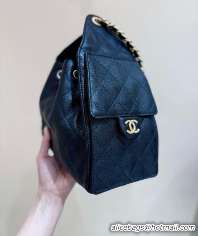 Sophisticated Chanel 25 Small Handbag in Grained Calfskin AS5293 Black Spring-Summer 2025 Top Quality