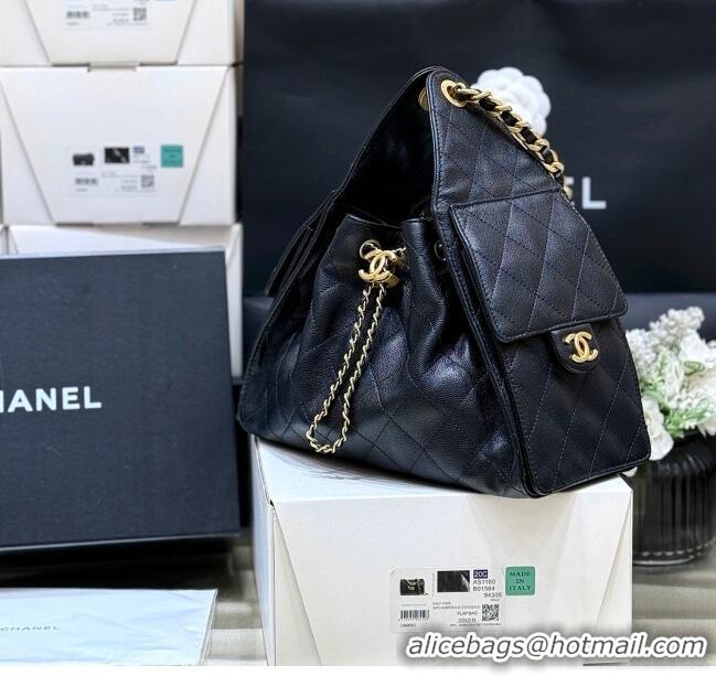 Sophisticated Chanel 25 Small Handbag in Grained Calfskin AS5293 Black Spring-Summer 2025 Top Quality