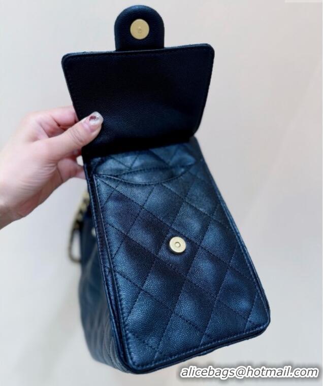 Sophisticated Chanel 25 Small Handbag in Grained Calfskin AS5293 Black Spring-Summer 2025 Top Quality