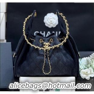 Discount Chanel 25 Small Handbag in Deep Blue Denim AS5293 Spring-Summer 2025 Top Quality