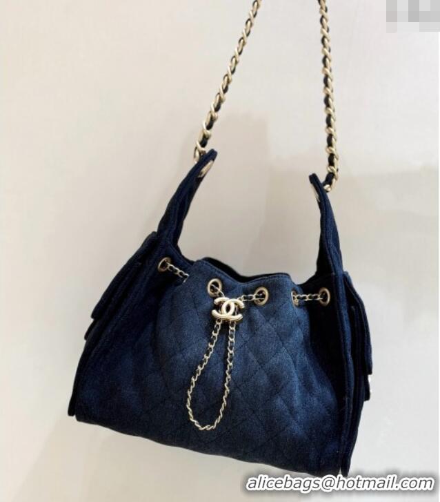 Discount Chanel 25 Small Handbag in Deep Blue Denim AS5293 Spring-Summer 2025 Top Quality