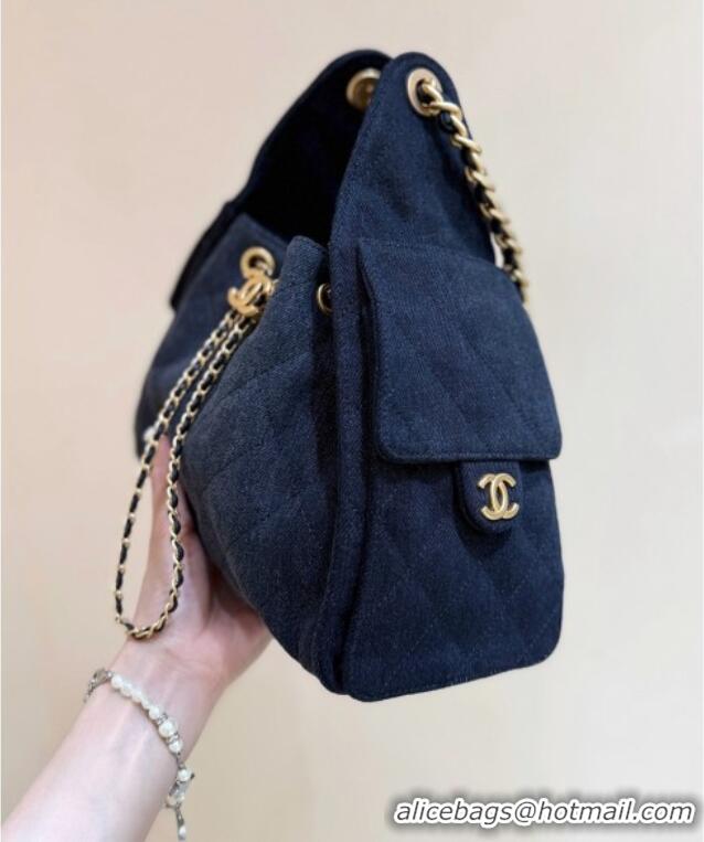 Discount Chanel 25 Small Handbag in Deep Blue Denim AS5293 Spring-Summer 2025 Top Quality